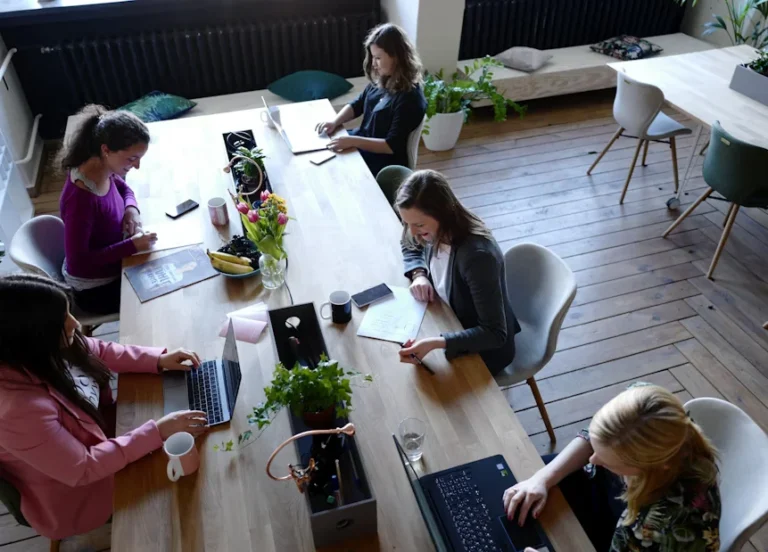 5 Women working